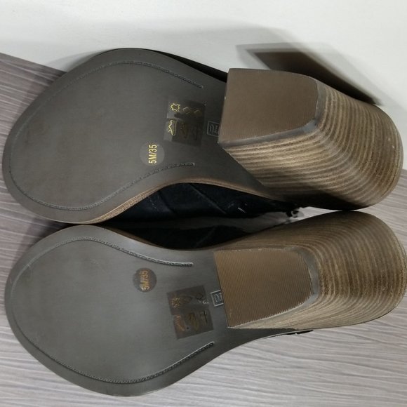 Vince Camuto Koral Heeled Peep Toe Bootie, Black Suede, Womens Size 5 US / 35 - Picture 9 of 11